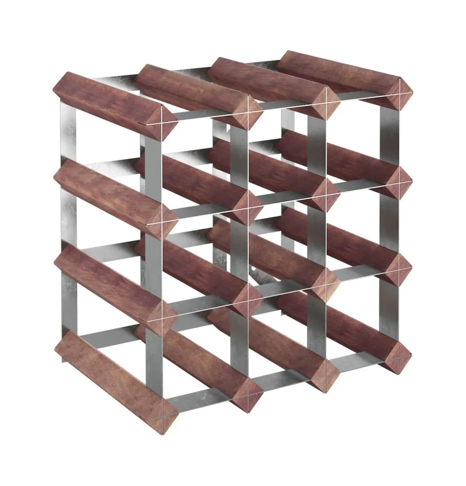 Wine Rack for Bottles Brown Solid Wood Pine