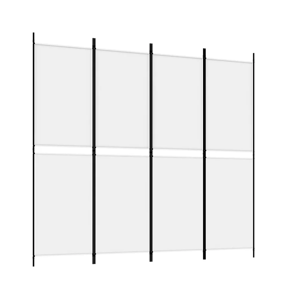 4-Panel Room Divider White 78.7"x70.9" Fabric