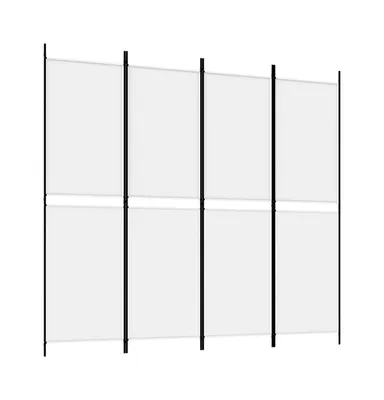 4-Panel Room Divider White 78.7"x70.9" Fabric