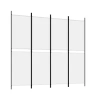4-Panel Room Divider White 78.7"x70.9" Fabric