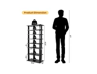 Slickblue 7-Tier Dual Shoe Rack Free Standing Shelves Storage Concise