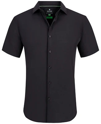 Men's Slim Fit Short Sleeve Performance Button Down Dress Shirt