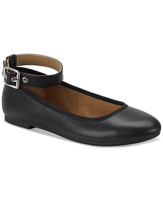 Sun + Stone Women's Luellaa Buckle Ankle Strap Ballet Flats, Created for Macy's