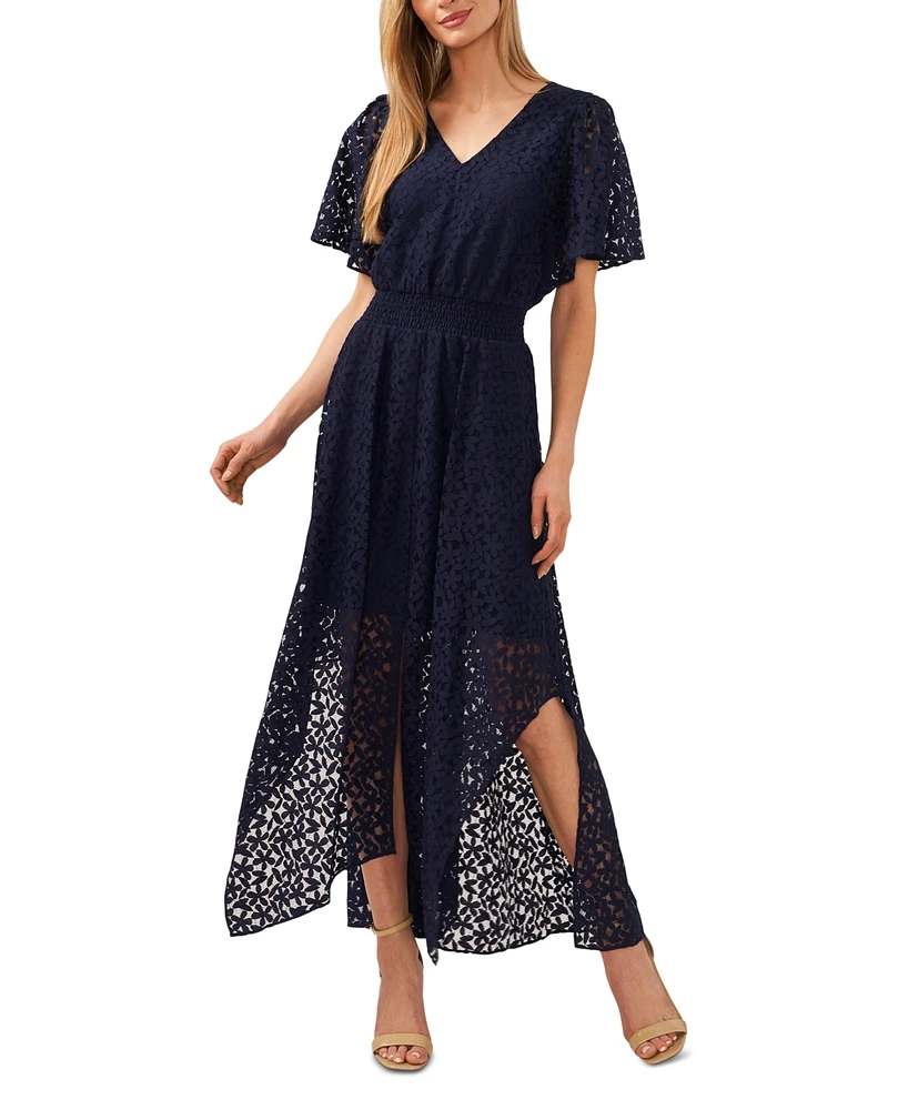 CeCe Women's Lace Batwing Sleeve Maxi Dress