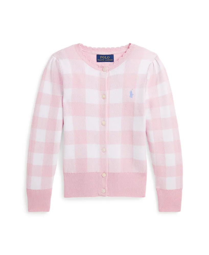 Polo Ralph Lauren Toddler and Little Girls Gingham Cotton Cardigan Sweater