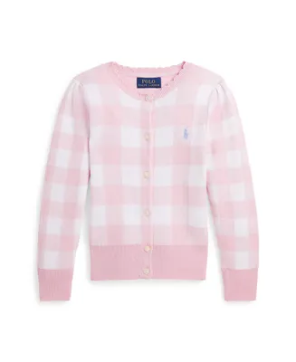 Polo Ralph Lauren Toddler and Little Girls Gingham Cotton Cardigan Sweater