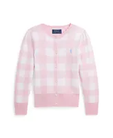 Polo Ralph Lauren Toddler and Little Girls Gingham Cotton Cardigan Sweater