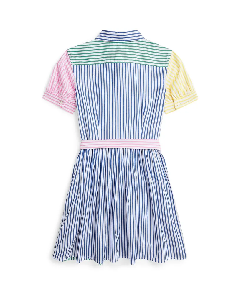 Polo Ralph Lauren Big Girls Striped Cotton Fun Shirtdress