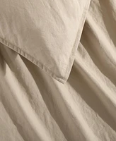 Calvin Klein Washed Percale Cotton Solid 3 Piece Comforter Set