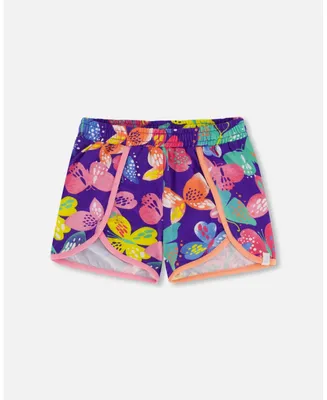 Girl Allover Print Short Printed Colorful Butterflies