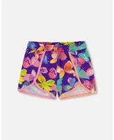 Girl Allover Print Short Printed Colorful Butterflies
