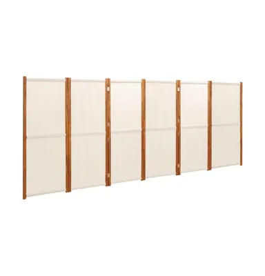 6-Panel Room Divider Cream White 165.4"x70.9"