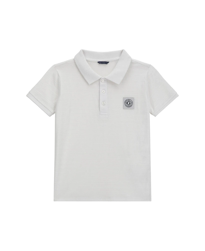 Guess Big Boys Short Sleeve Textured Knit Polo Shirt