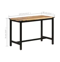 Dining Table 43.3"x23.6"x29.9" Solid Wood Mango