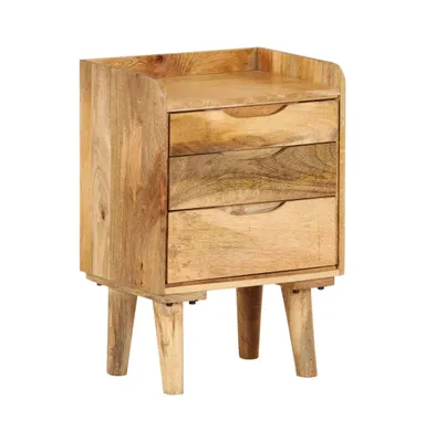 Bedside Cabinet Solid Mango Wood 15.7"x11.8"x23.4"