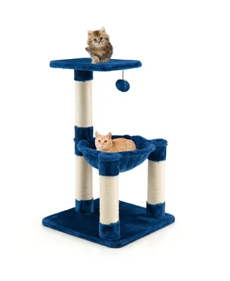 Sugift Multi-level Cat Tree with Scratching Posts and Cat Hammock