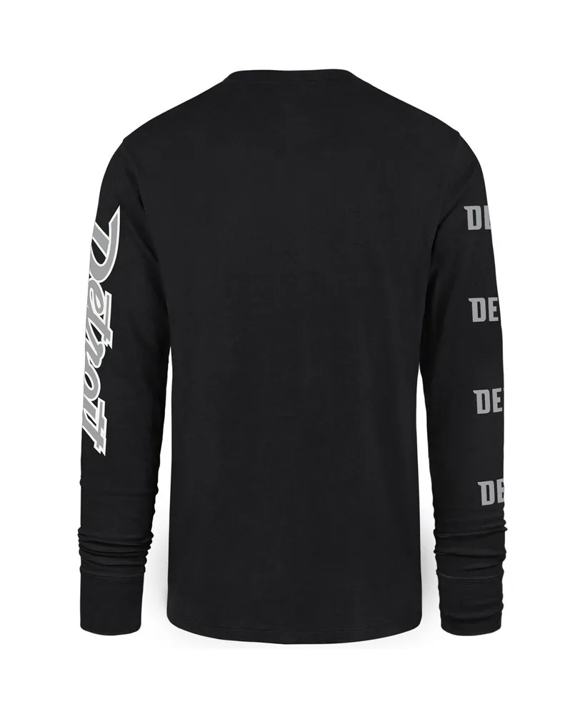 Men's '47 Brand Black Detroit Pistons 2023/24 City Edition Triplet Franklin Long Sleeve T-shirt