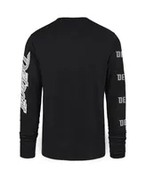 Men's '47 Brand Black Detroit Pistons 2023/24 City Edition Triplet Franklin Long Sleeve T-shirt