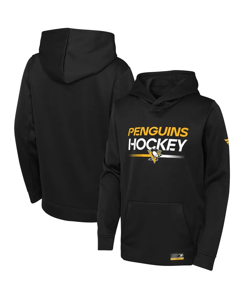 Big Boys Fanatics Black Pittsburgh Penguins Authentic Pro Pullover Hoodie