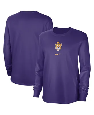 Women's Nike Purple Distressed Lsu Tigers Vintage-Like Long Sleeve T-shirt