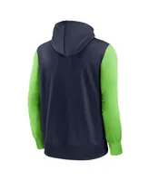 Men's Nike College Navy Seattle Seahawks Performance Full-Zip Hoodie