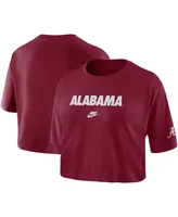 Women's Nike Crimson Alabama Tide Wordmark Cropped T-shirt