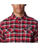 Men's Columbia Scarlet Ohio State Buckeyes Flare Gun Flannel Long Sleeve Shirt