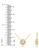 Diamond Miracle Plate Bezel Pendant Necklace (1/2 ct. t.w.) in 14k Gold, 16" + 2" extender in 14k Two-Tone Gold
