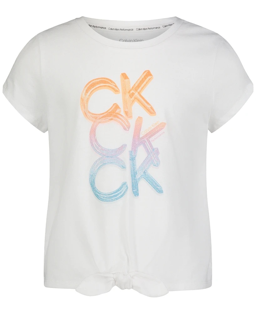 Calvin Klein Performance Big Girls Float Logo Stack T-shirt