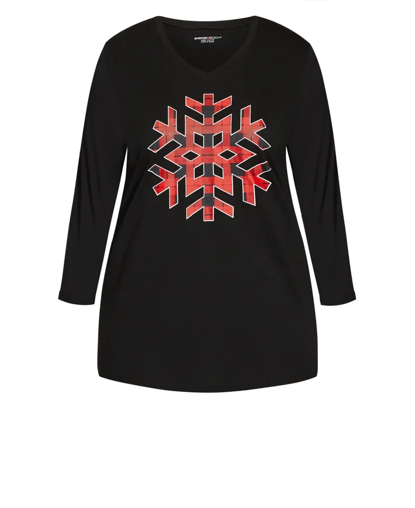 Plus Size Snowflake Sleep Top