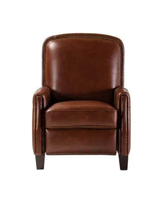 Hulala Home Hickey Modern Genuine Leather Recliner with Nailhead Trim