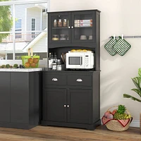 67'' Storage Cabinet Closet Kitchen Pantry Cupboard with Adjustable Shelves