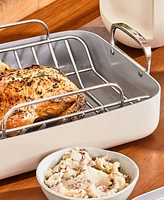 Caraway Non-Stick Ceramic-Coated 16.5" Roasting Pan with Rack