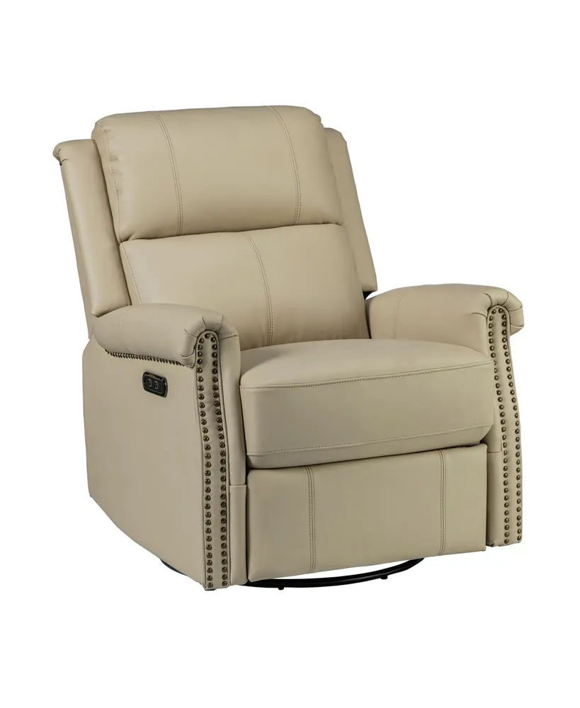 Chapas Transitional Genuine Leather Power Recliner