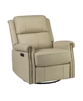 Hulala Home Chapas Transitional Genuine Leather Power Recliner