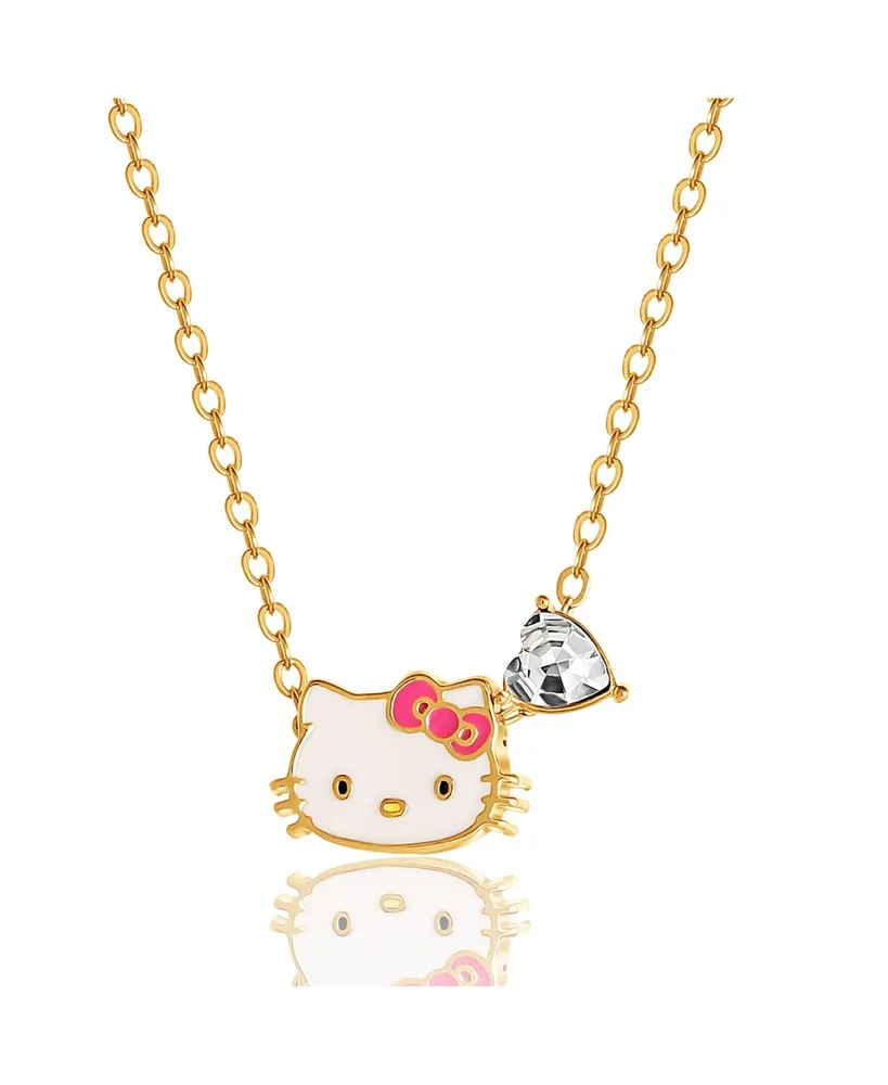 Hello Kitty Sanrio Heart Birthstone Charm Necklace - 16 + 2'' Chain
