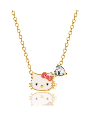 Hello Kitty Sanrio Heart Birthstone Charm Necklace - 16 + 2'' Chain