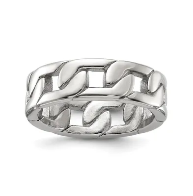 Chisel Stainless Steel Polished Chain Style Band Ring