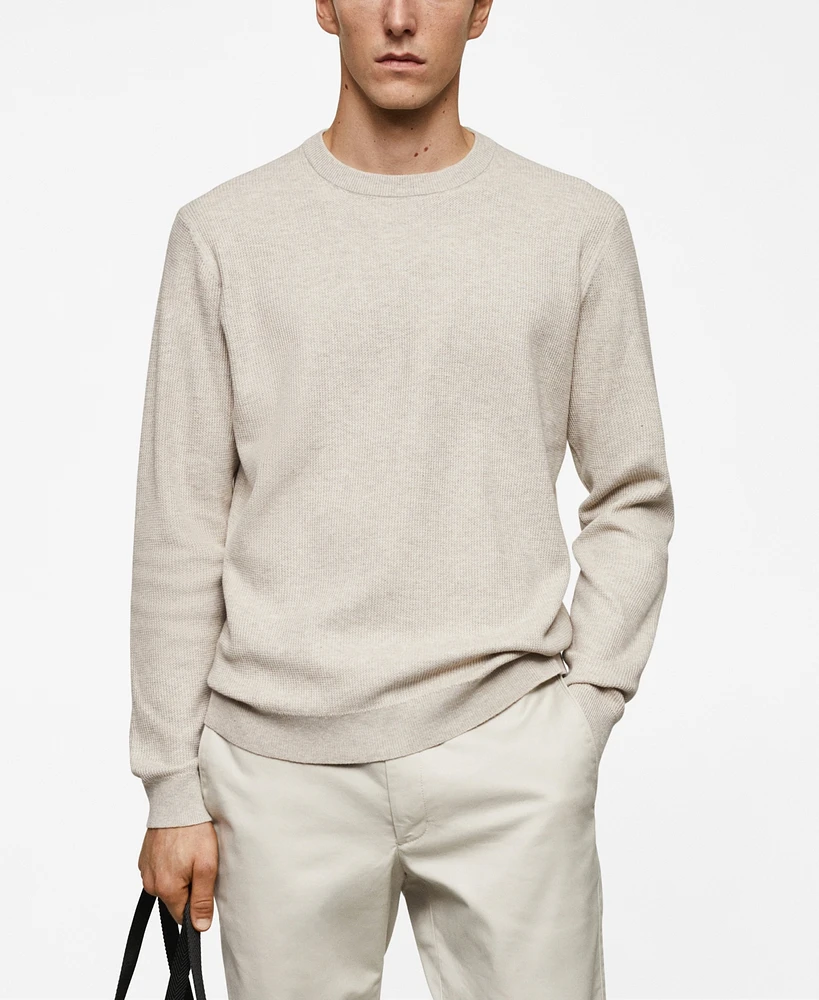 Mango Men's Structured Cotton Sweater