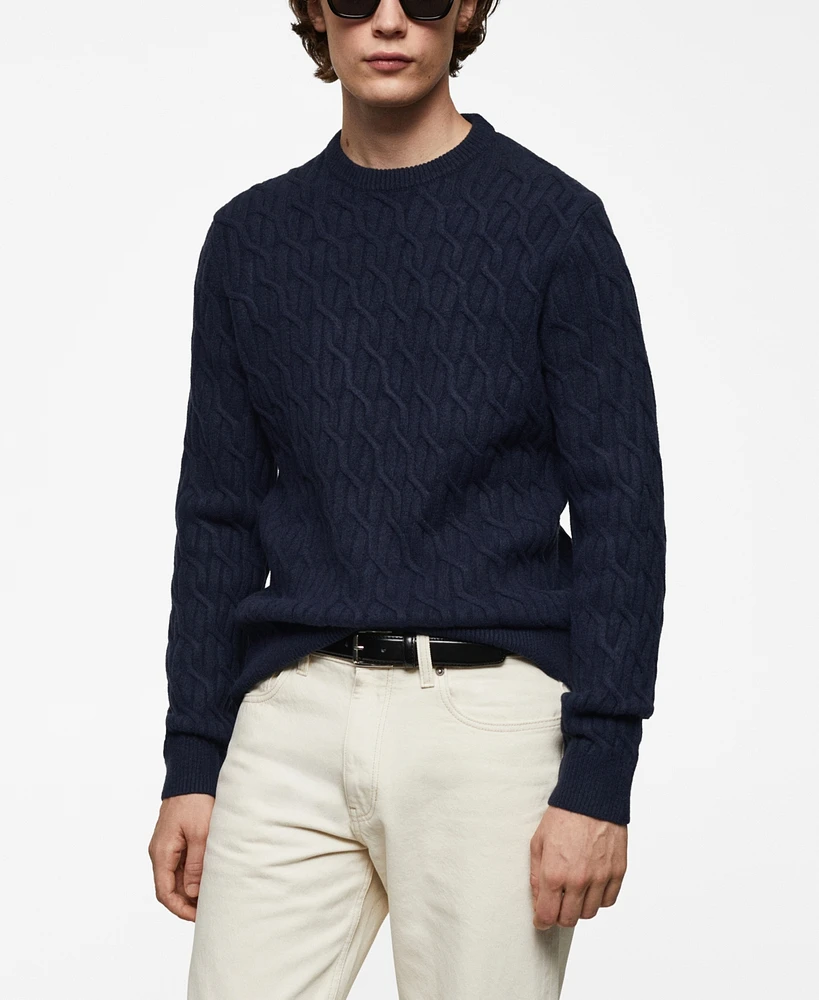 Mango Men's Braided Knitted Sweater