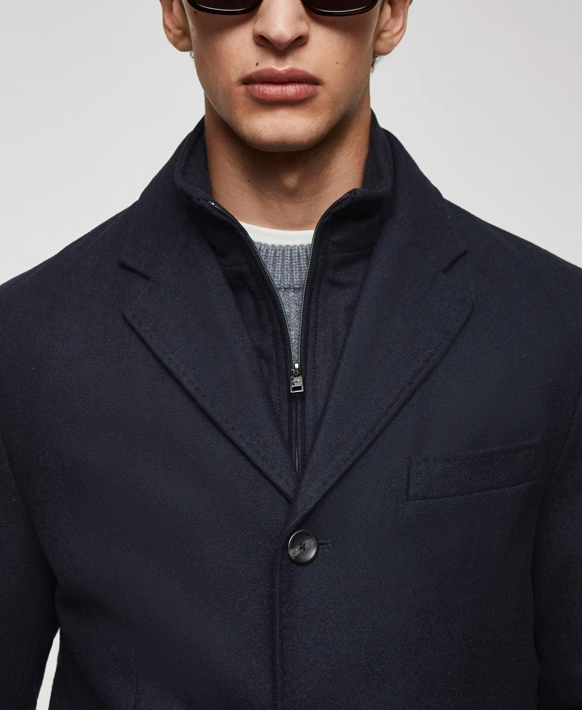 Mango Men's Quilted Wool Jacket