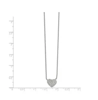 Chisel Cz Heart 17 inch Cable Chain Necklace
