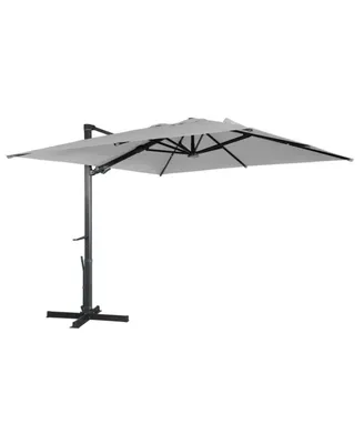 Mondawe 10ft Square Solar Led Cantilever Patio Umbrella for Outdoor Shade