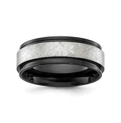 Chisel Stainless Steel Ip-plated with Scratch Finish Band Ring