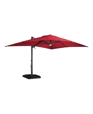 Mondawe 156"W x 120"D Rectangular Cantilever Umbrella with Detachable Led Atmosphere Light and Bluetooth Player