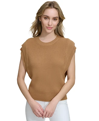 Calvin Klein Women's Cotton Extended-Shoulder Sweater