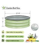 Aoodor 9" Tall Metal Raised Garden Bed 30'' Round Outdoor Garden Planter Box