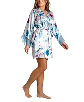 Linea Donatella Women's Ayanna Satin Lace-Trim Robe