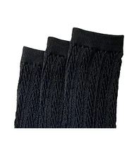 Stems Three Pack Cable Knit Crew Socks