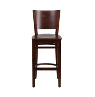 Solid Back Wooden Restaurant Dining Barstool